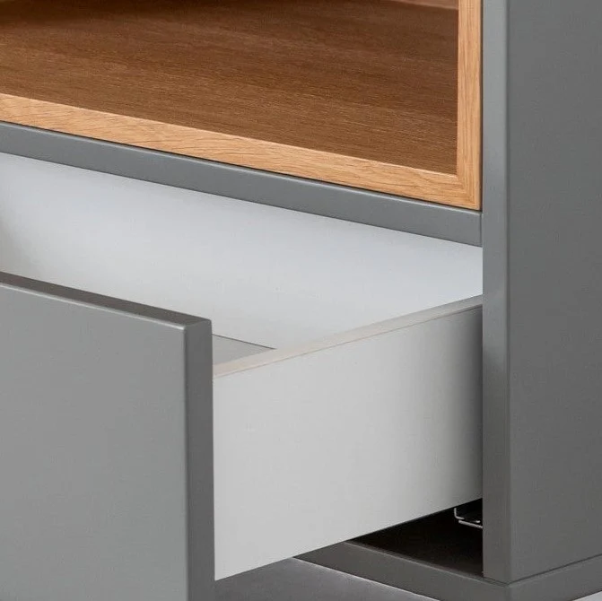 DALAWER NIGHTSTAND | שידת לילה מעץ ומתכת 55/40 ס"מ, עם מגירה ומדף פתוח - Image 4